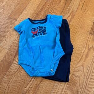 2 Piece "Crabby But Cute" Outfit (Size 6 Months)